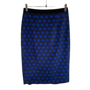 Halogen Women's Geometric Pencil Skirt Blue Black Size 4 Business Career Office
